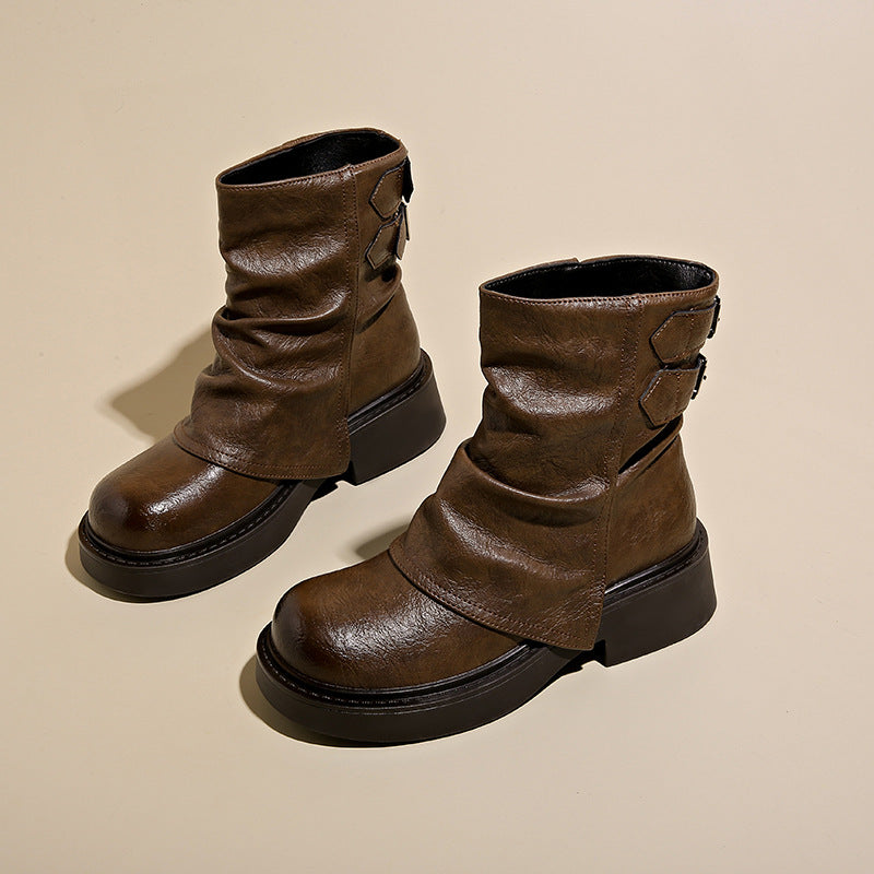 Damen Stiefeletten Asymmetrisch Robust Modisch Schwarz