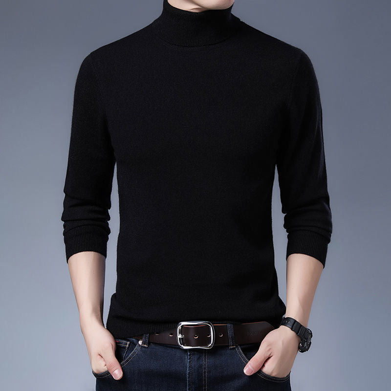 Herren Rollkragenpullover aus Merino Wolle Warm Elegant
