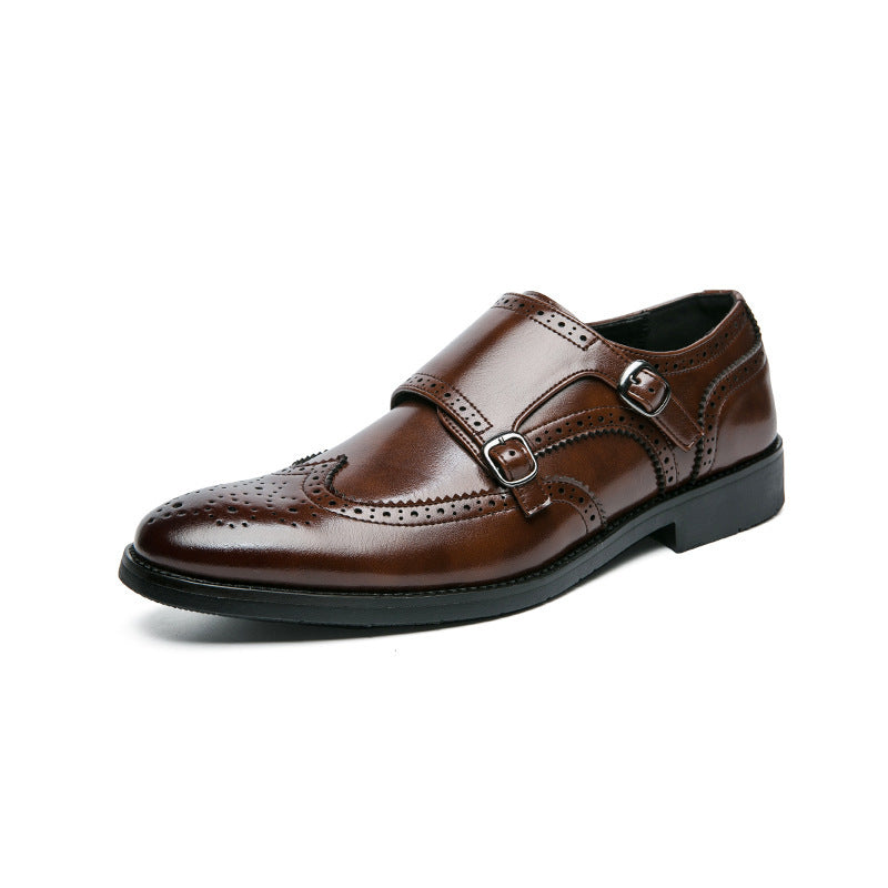 Elegante Damen Schuhe Leder Doppel-Monk Strap Stilettos