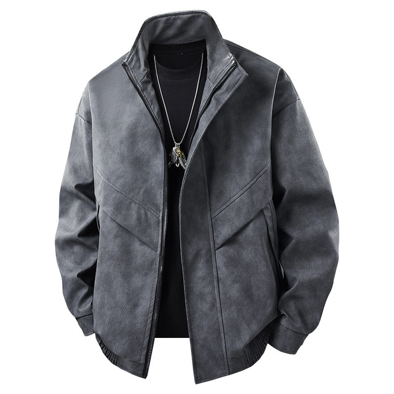 Herren Freizeitjacke Modern Asymmetrisch mit Taschen