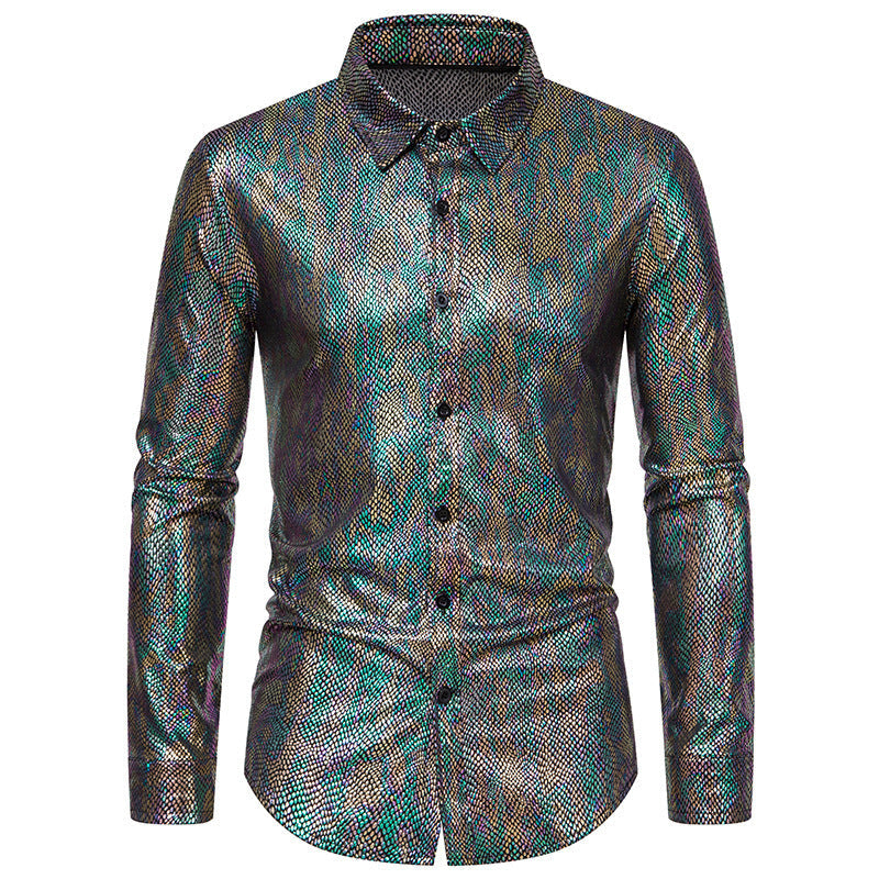 Herren Hemd Modern Elegant mit Glanzstoff
