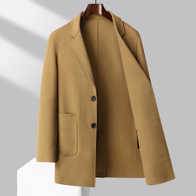 Herren Wollmantel Eleganter Wintermantel mit Taschen