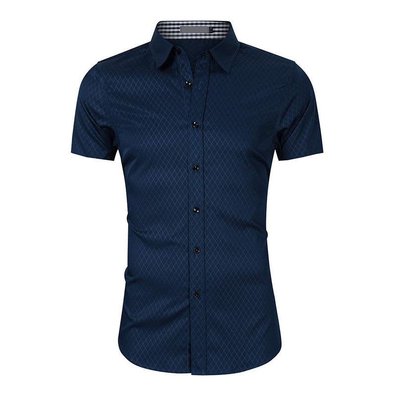 Elegantes Herren Hemd Kurzarm Feinripp Kragen