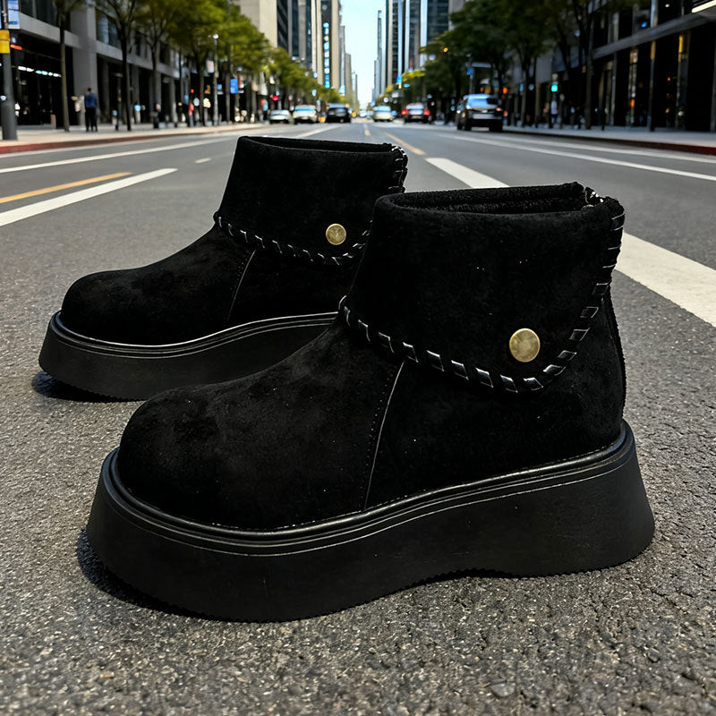 Damen Stiefel Kurz Modisch mit Weichem Innenfutter und Komfortsohle
