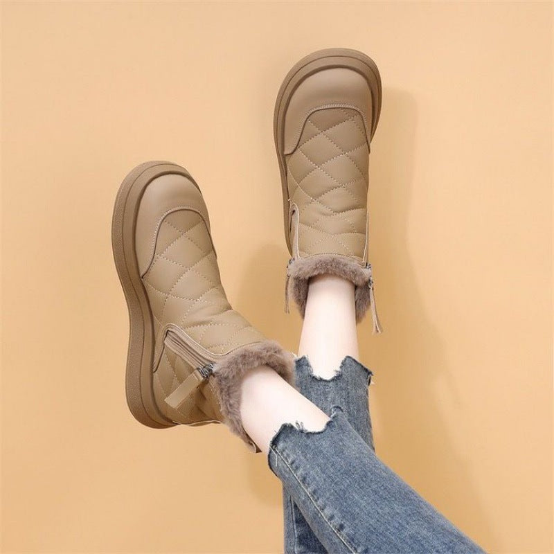 Damen Winterstiefel Warm Isoliert mit Reißverschluss