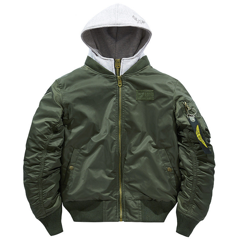 Herren Bomberjacke stylish mit Kapuze abnehmbar Modern