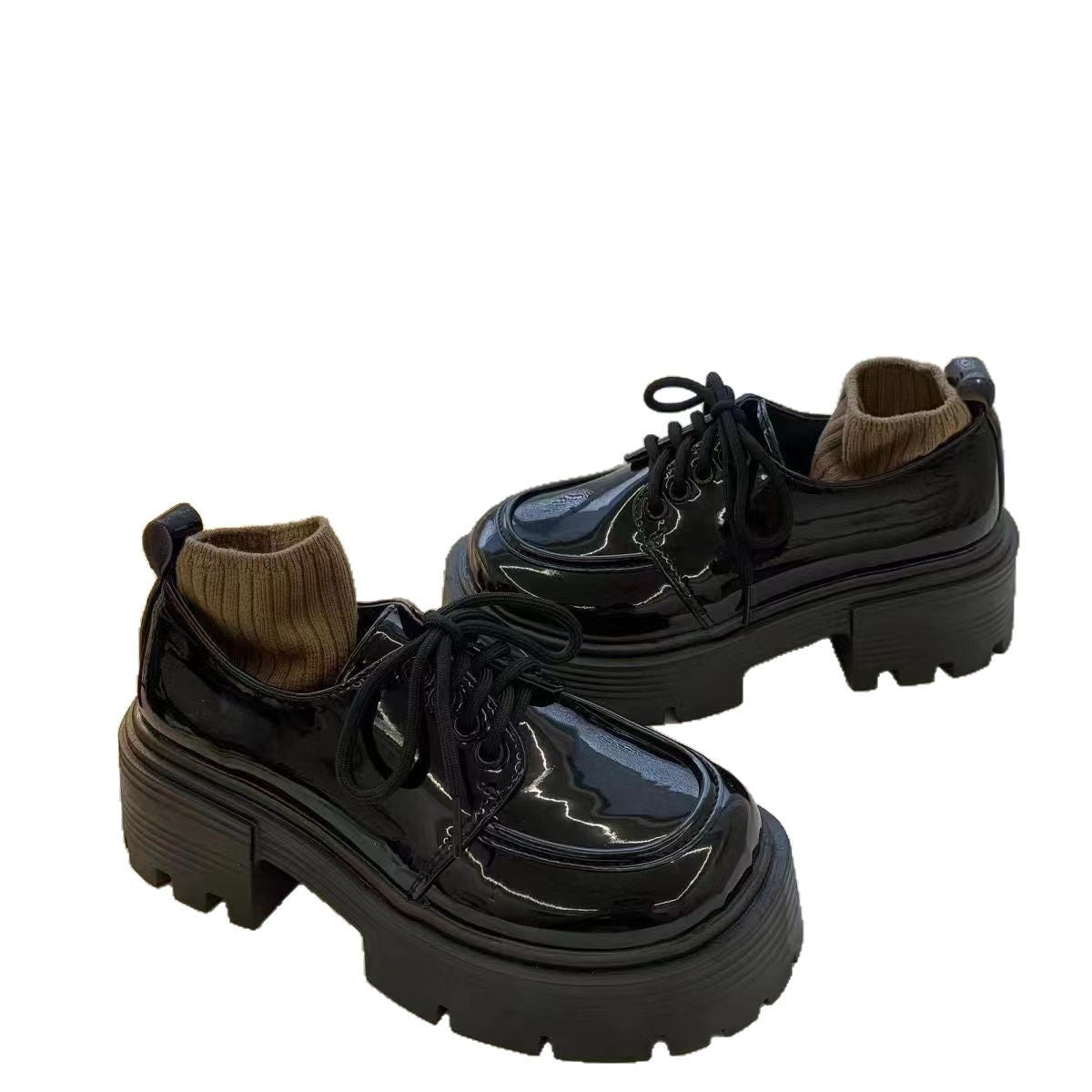 Damen Schnürschuhe Plateau Bequem Elegant