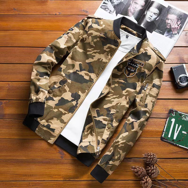 Herren Camo Bomberjacke Militärstyle Schwarz