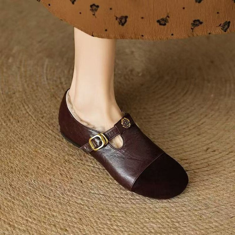 Damen Mokassins Elegant Schnallen Weich