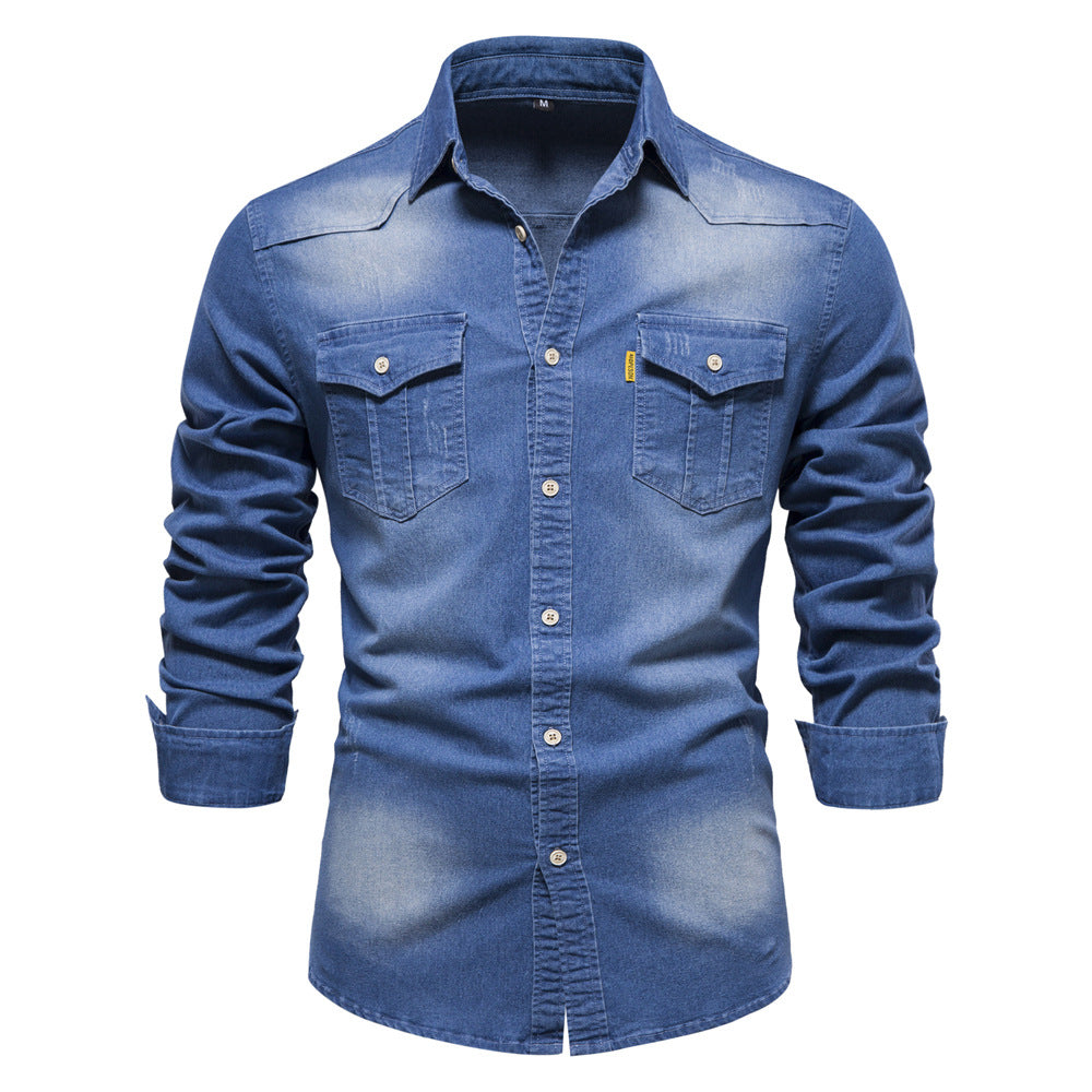 Isak Denim Hemd Blau Slimfit