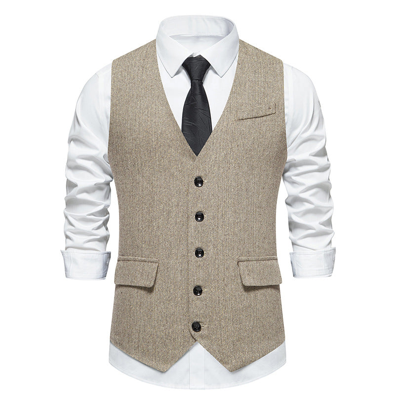 Herren Anzugweste Modern Slim Fit mit Taschen Elegant