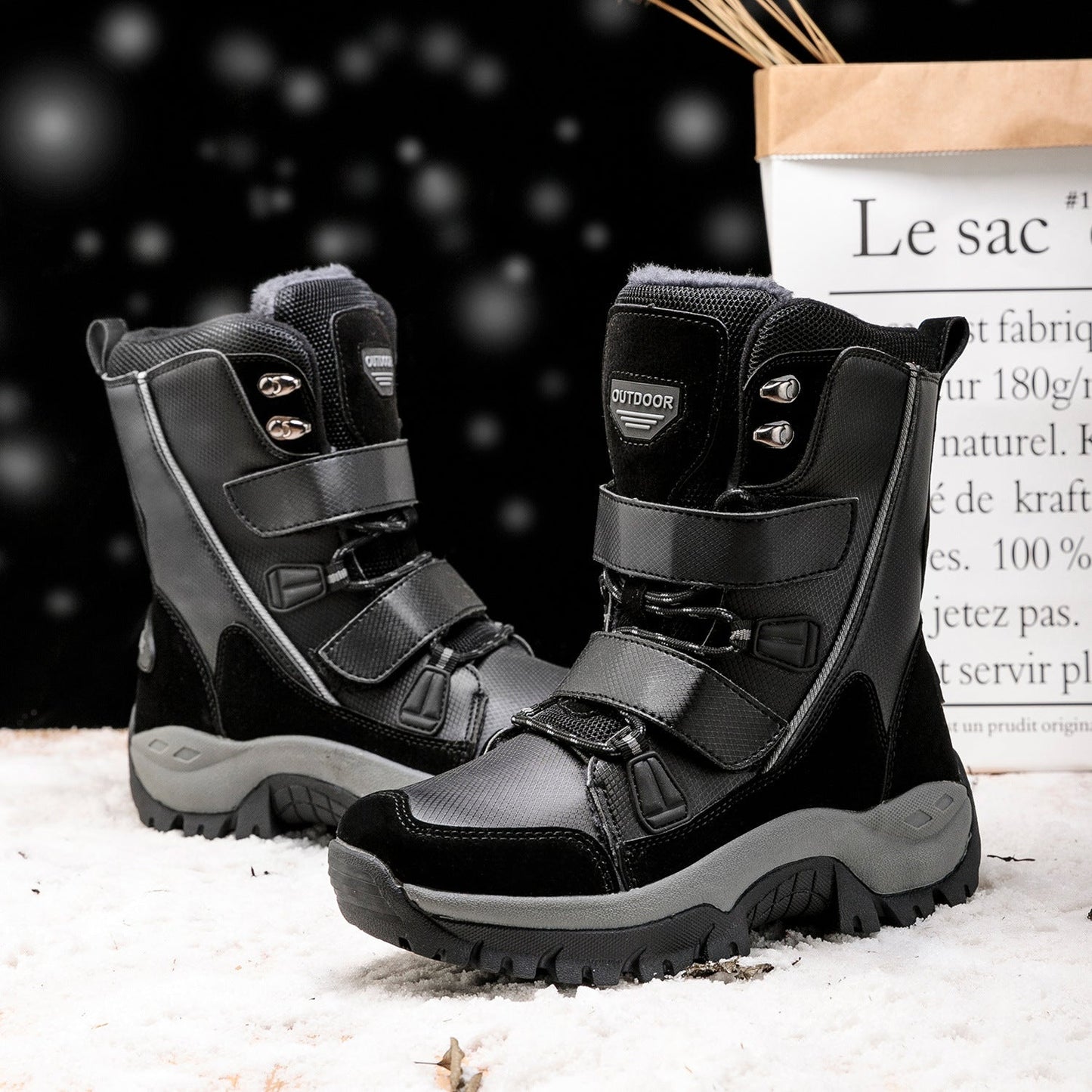 Winterstiefel Damen Isoliert Wasserdicht Mit Verstellbarem Verschluss