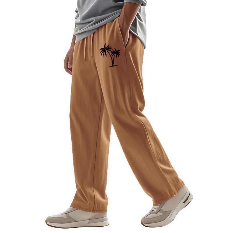 Herren Strandhose Lässig Palmendruck Sommerhose