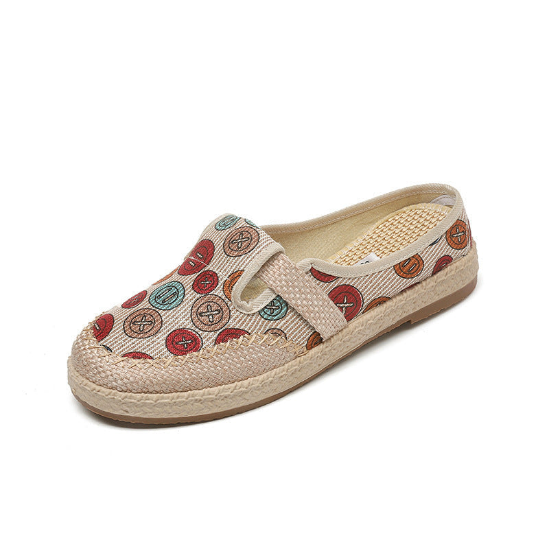 Damen Slip-On Schuhe Bequem Bunt Knöpfe FrauenSchuhe
