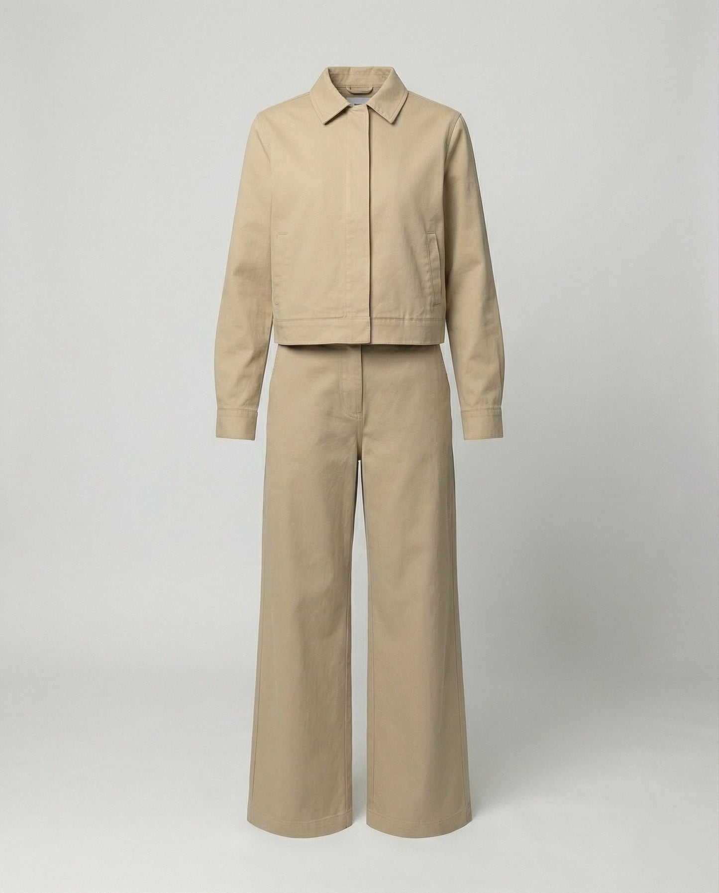 Damen Jacke Blouson Kurz + Weite Palazzo Hose Baumwolle