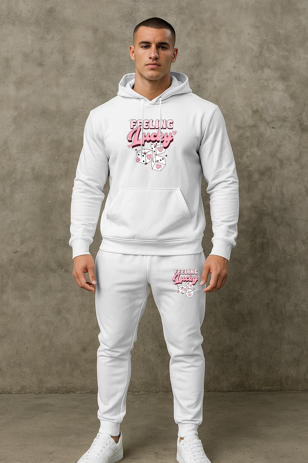 Herren Sport Set Hoodie Jogginghose Grau Komfort