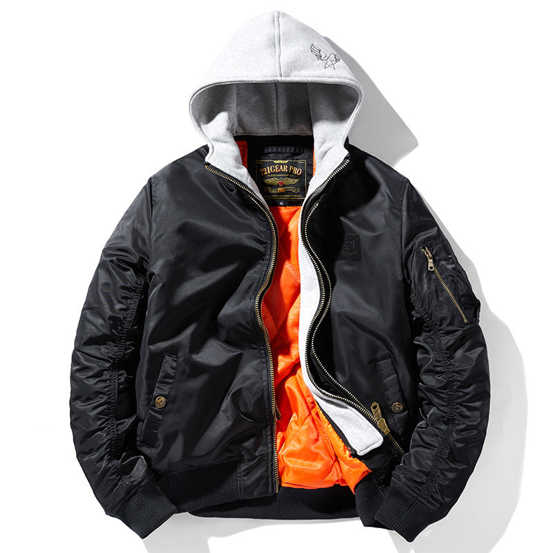 Herren Bomberjacke Warm Isoliert Kapuzenjacke Modern