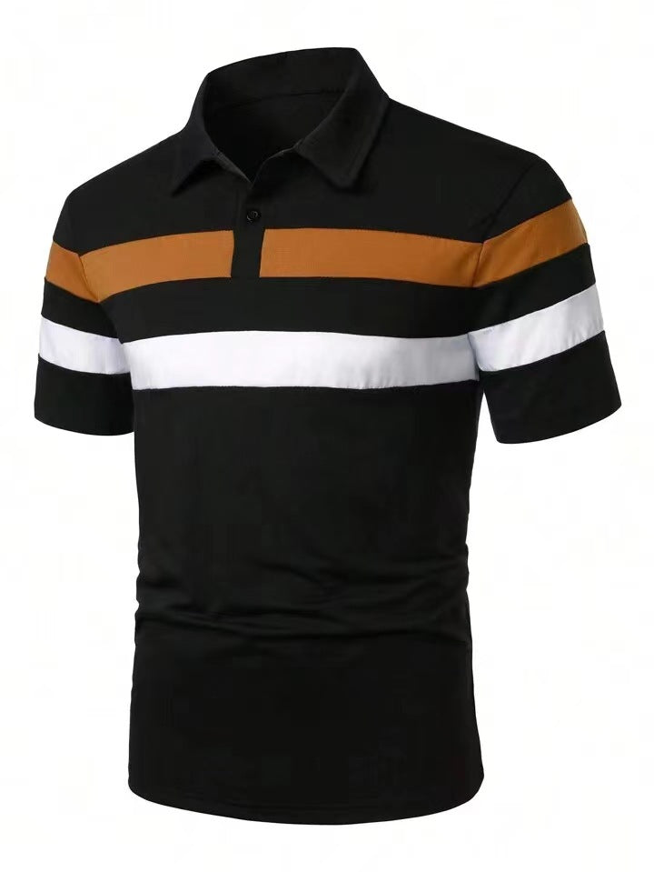 Herren Polohemd Modern Farbblock atmungsaktiv