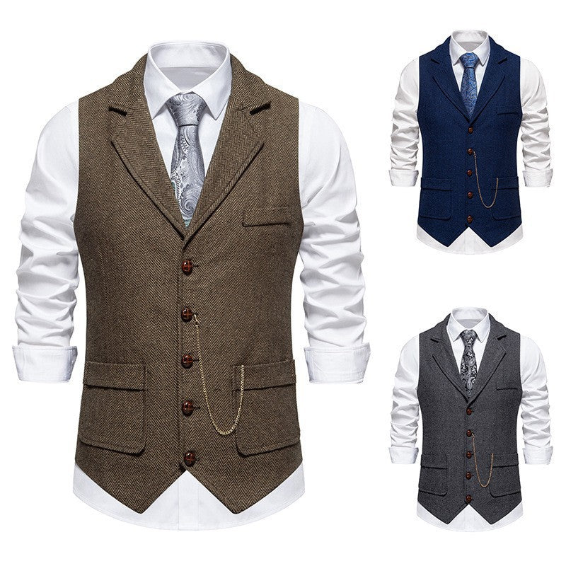 Herren elegante Strickweste mit modernen Details und praktischen Taschen BerlinGlamour