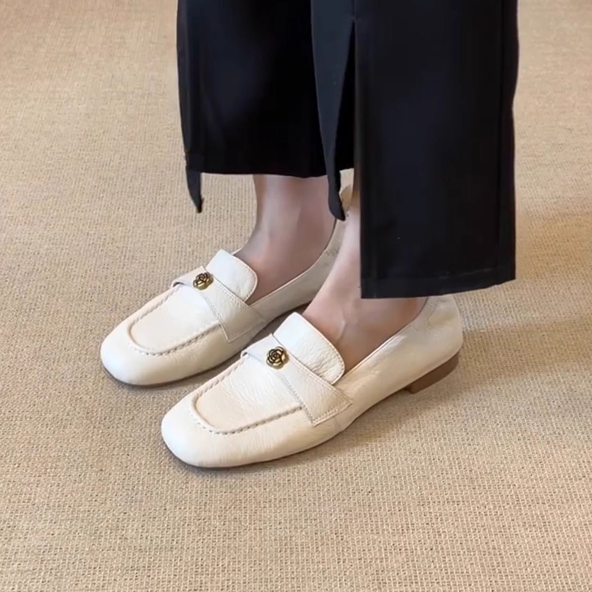 Damen Mokassins Elegant Schnalle Bequem Komfortschuhe