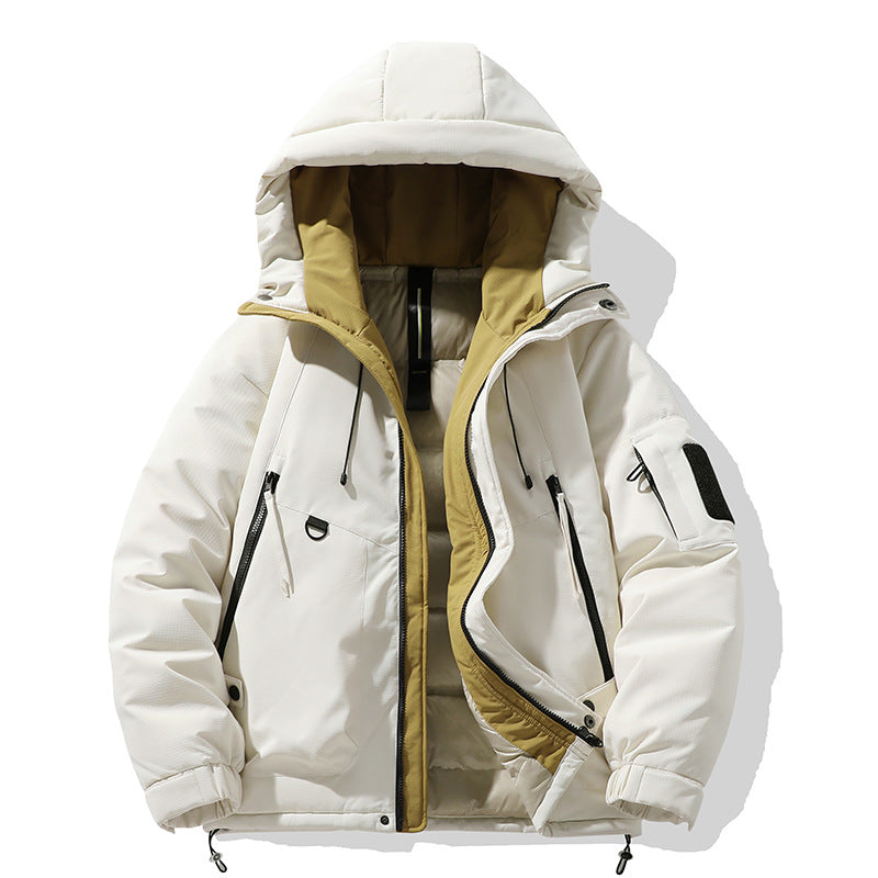 Herren Outdoorjacke Isoliert Wasserdicht mit Kapuze und Taschen
