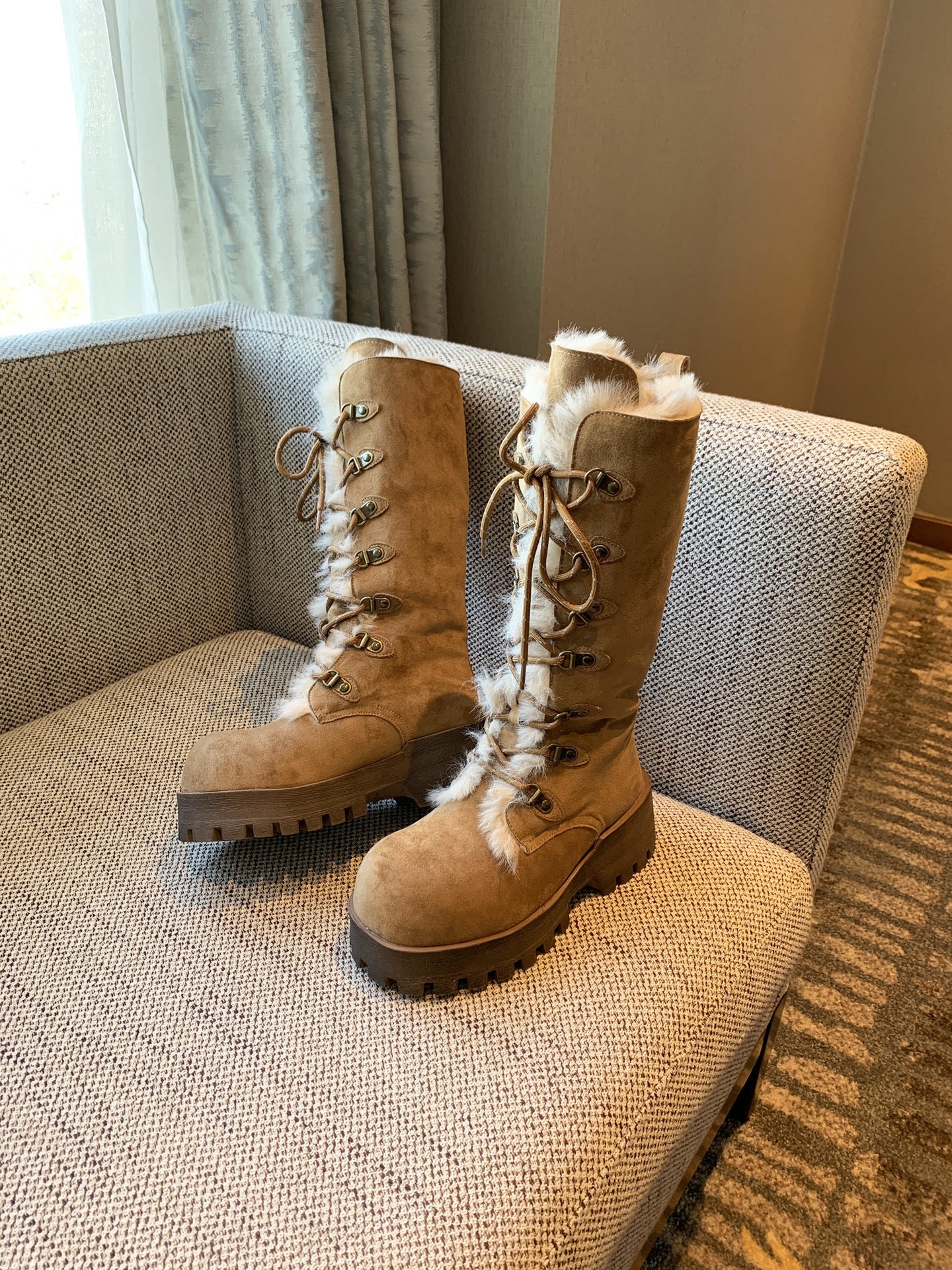 Damen Winterstiefel Warm Fellkragen Rutschfest Schnee