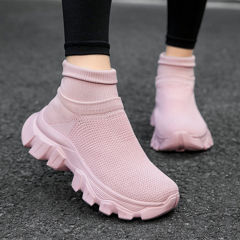 Damen Sneaker Strick Schuhe Bequem Sportlich
