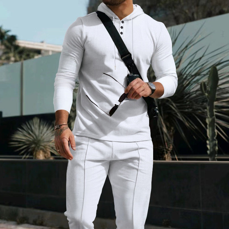 Herren Hoodie Modern mit Struktur Optik und Reißverschluss