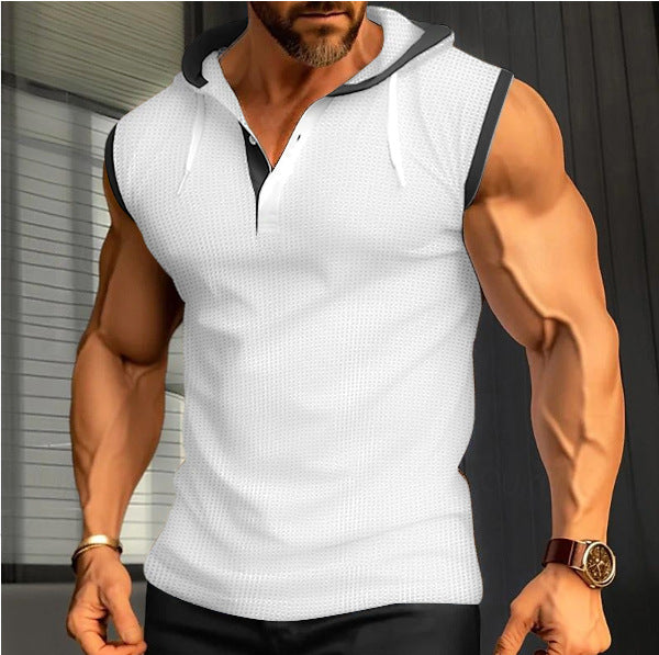 Herren Kapuzenshirt Ärmellos atmungsaktiv Modisch