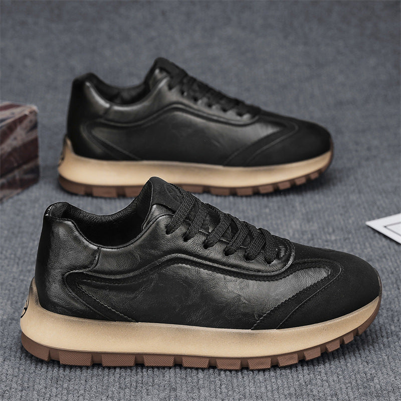 Damen Sneaker Weiches Leder Bequem Dämpfende Sohle