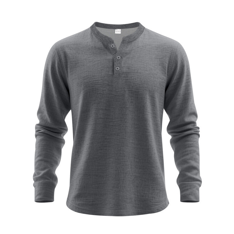 Herren Langarm-Shirt aus Weichem Waffelstoff Modern
