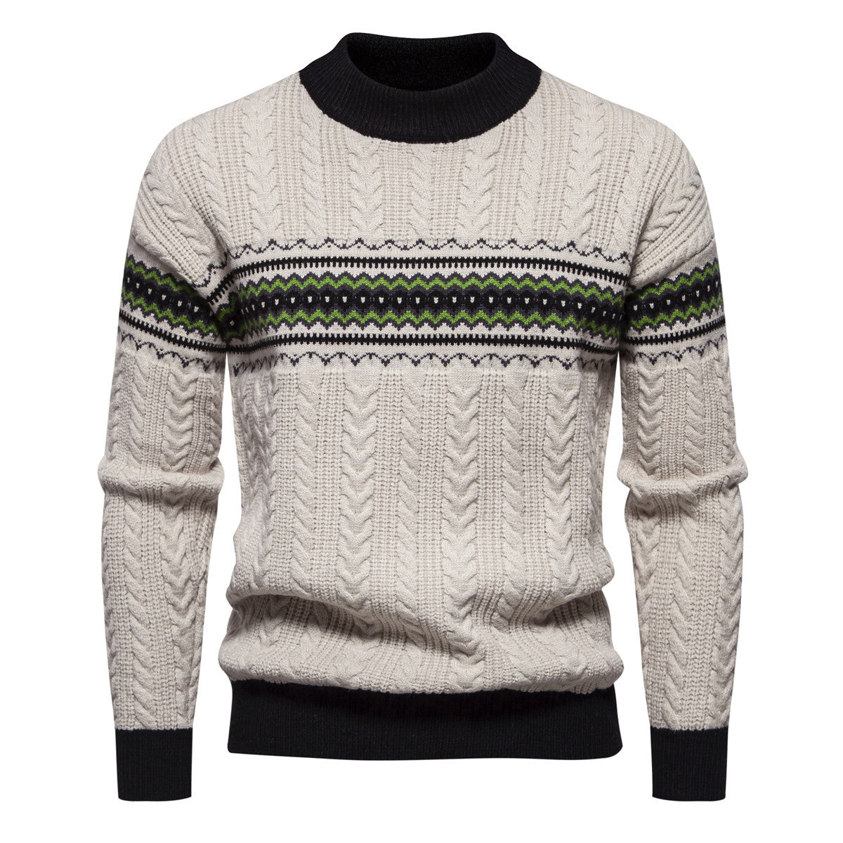 Herren Strickpullover Zopfmuster Modern Stilvoll