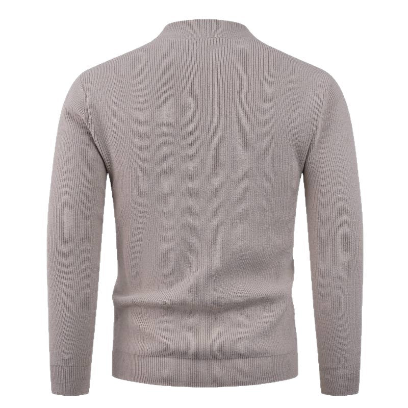 Herren Pullover Rundhals Strukturstoff Modern