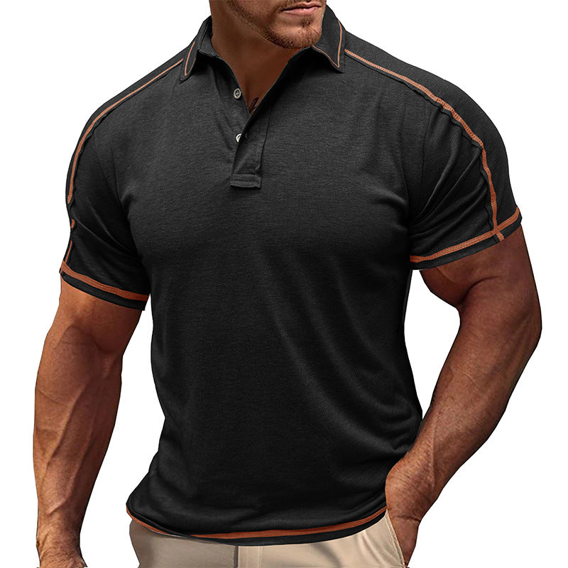 Herren Polo-Shirt Modern mit Kontrastnähten Casual