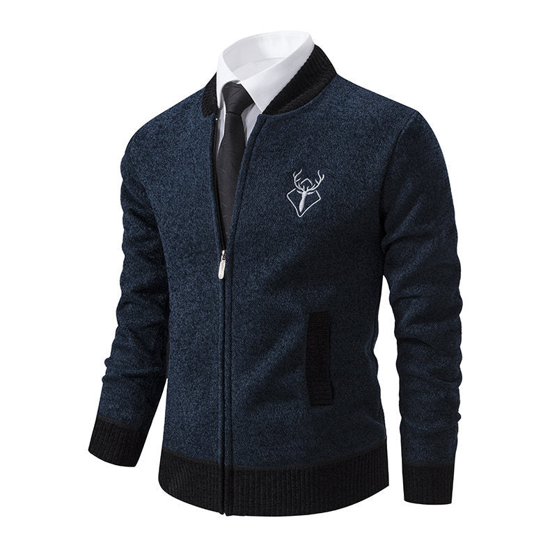 Herren Strickjacke Sportlich Reißverschluss Modern