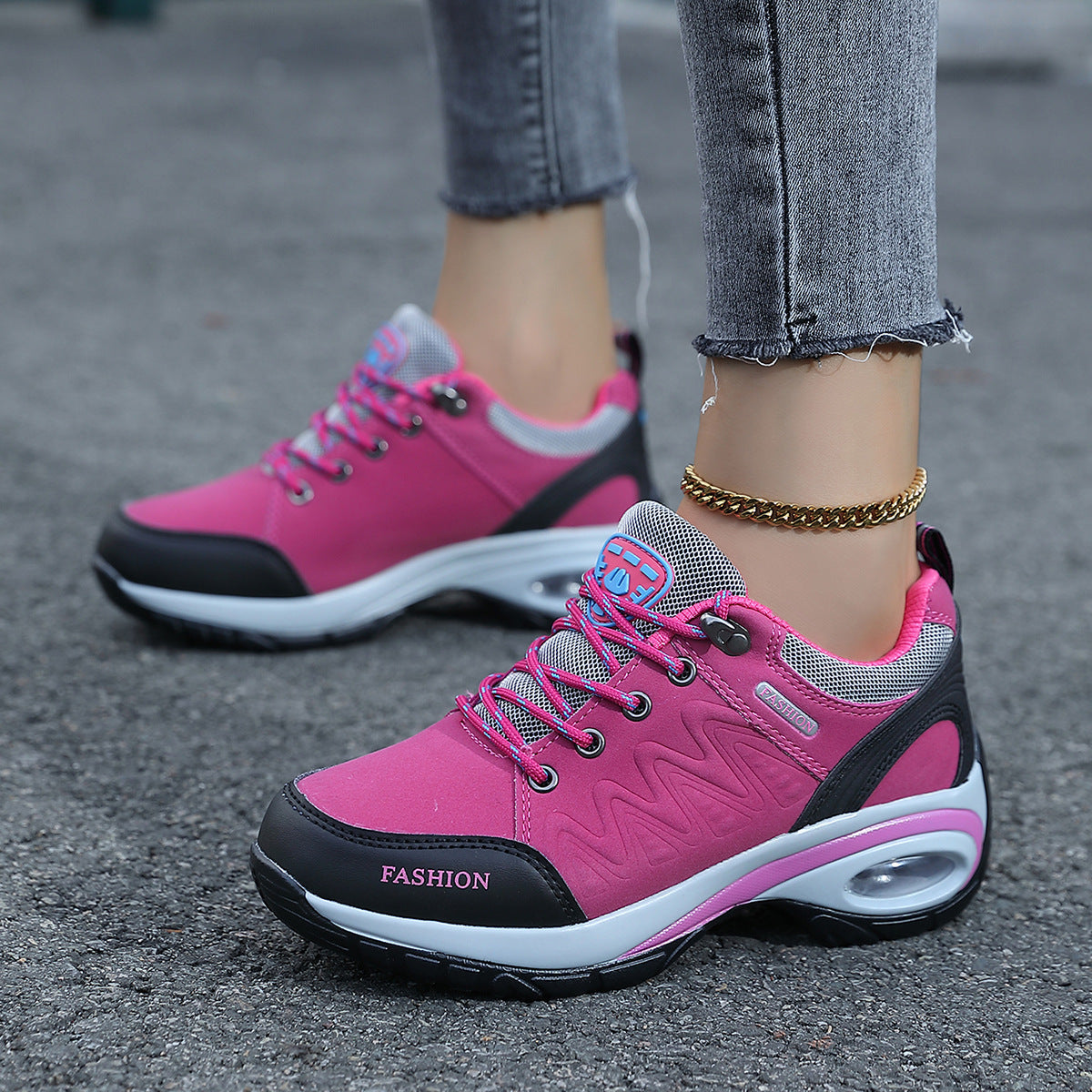 Damen Sneaker Sportlich Flexibel Luftpolsterung