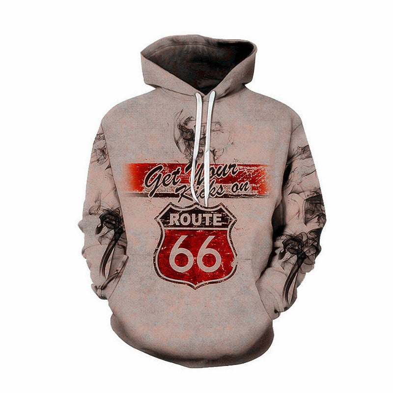 Herren Pullover Kapuze Route 66 Motiv Trendig Berlin