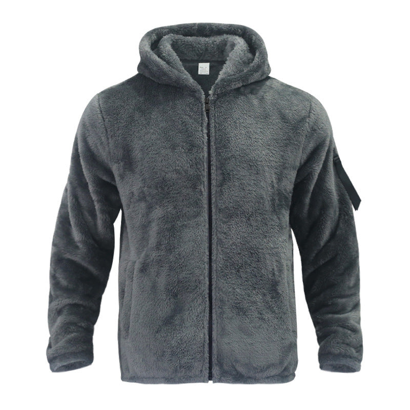 Herren Fleecejacke Weich Kapuze Warm