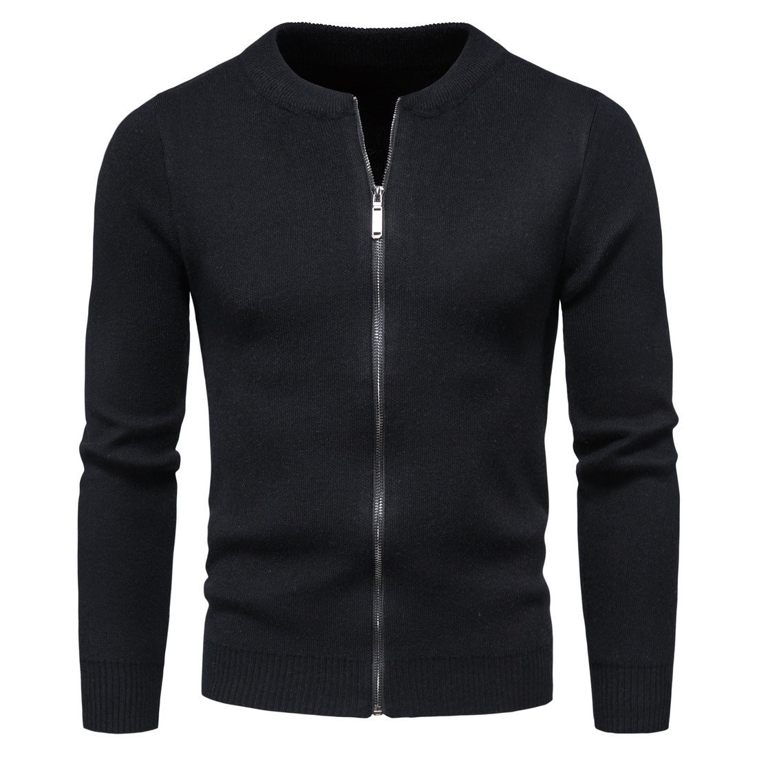 Herren Strickjacke Modern mit Zipper und Hochkragen