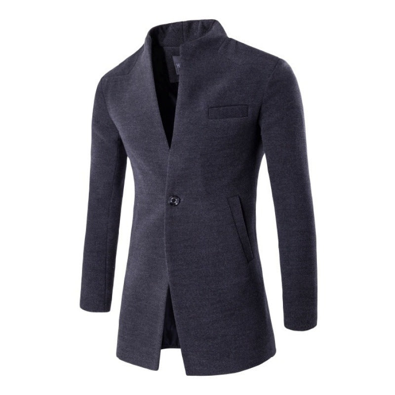 Herren Lederjacke Stehkragen Asymmetrisch Modern