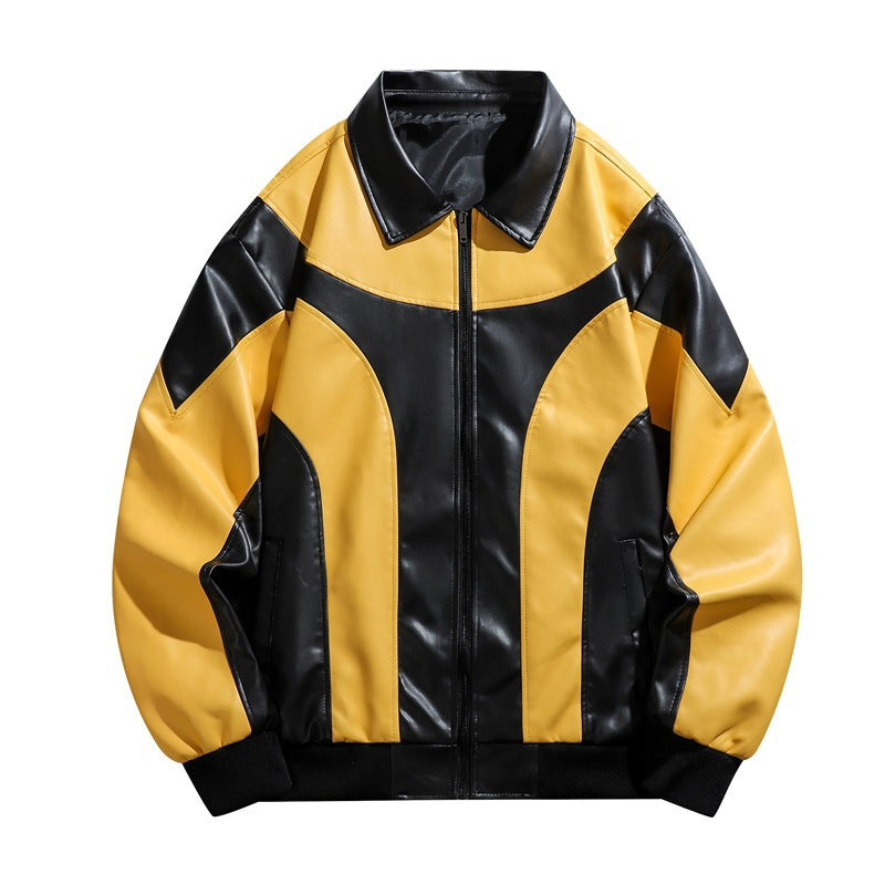Herren Lederjacke Robust Sportlich Ledermantel Schwarz