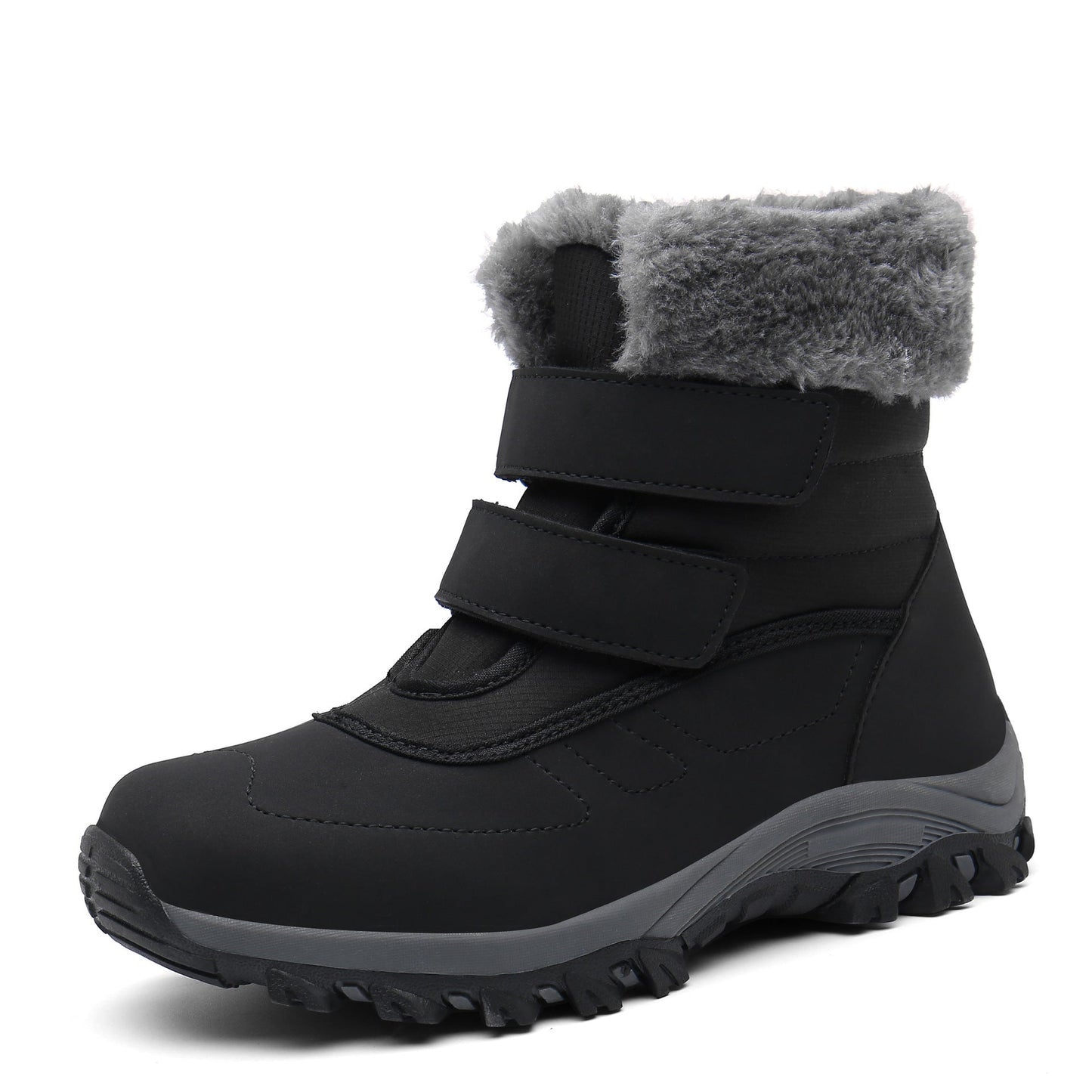 Damen Winterstiefel Warm Klettverschluss Wintermode