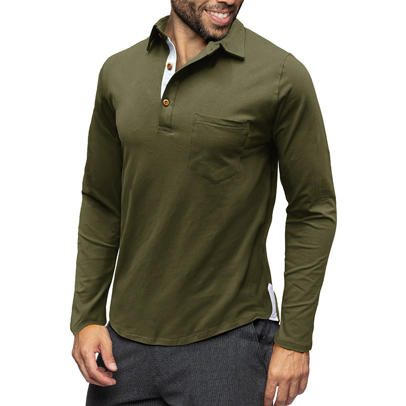 Elegantes Herren Langarmhemd Moderner Kragen