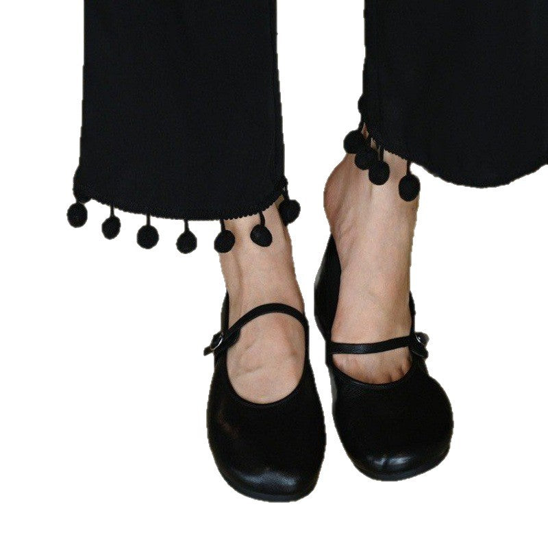 Damen Ballerina Bequem Riemen Schuhe Komfort