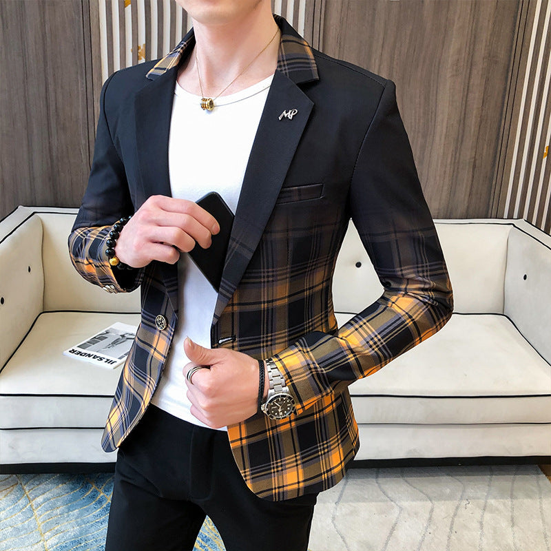 Herren Blazer Karo Moderner Schnitt Elegant