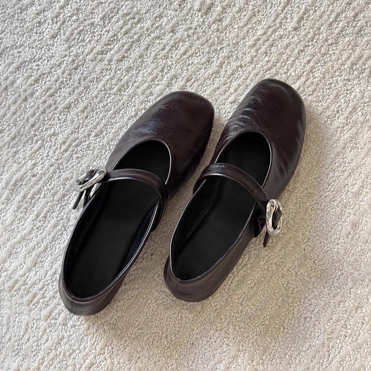 Damen Ballerinas Elegante Mary Jane Schuhe mit Riemchen Komfort Sohle
