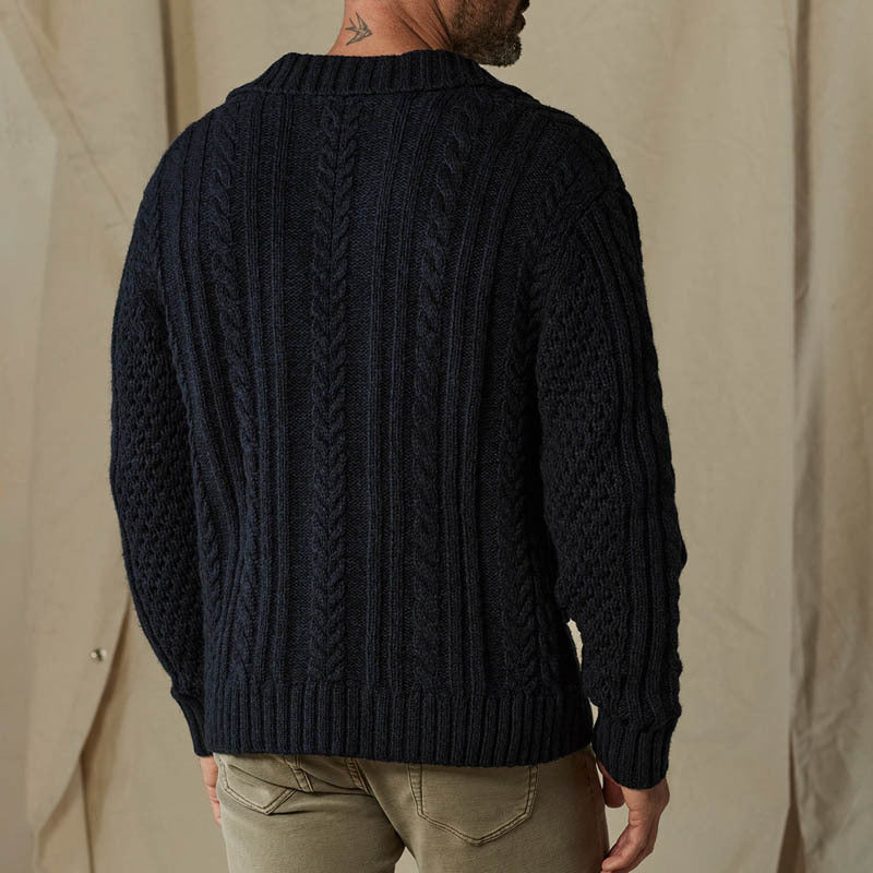 Herren Strickjacke Karo Muster Modern Stylish