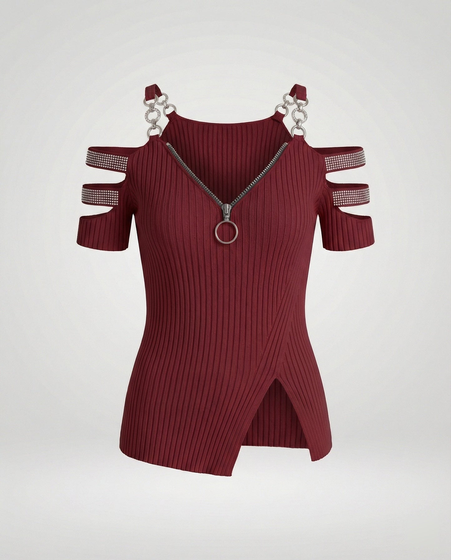 Damen Oberteil V-Ausschnitt Elegant Dekorativ