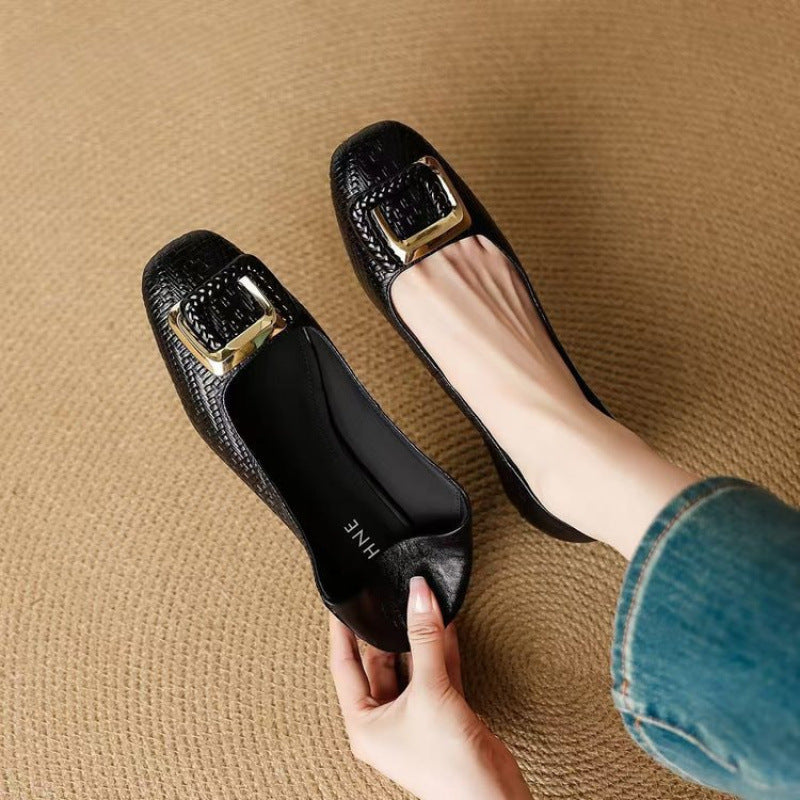 Damen Ballerinas Elegant Schnalle Komfortabel
