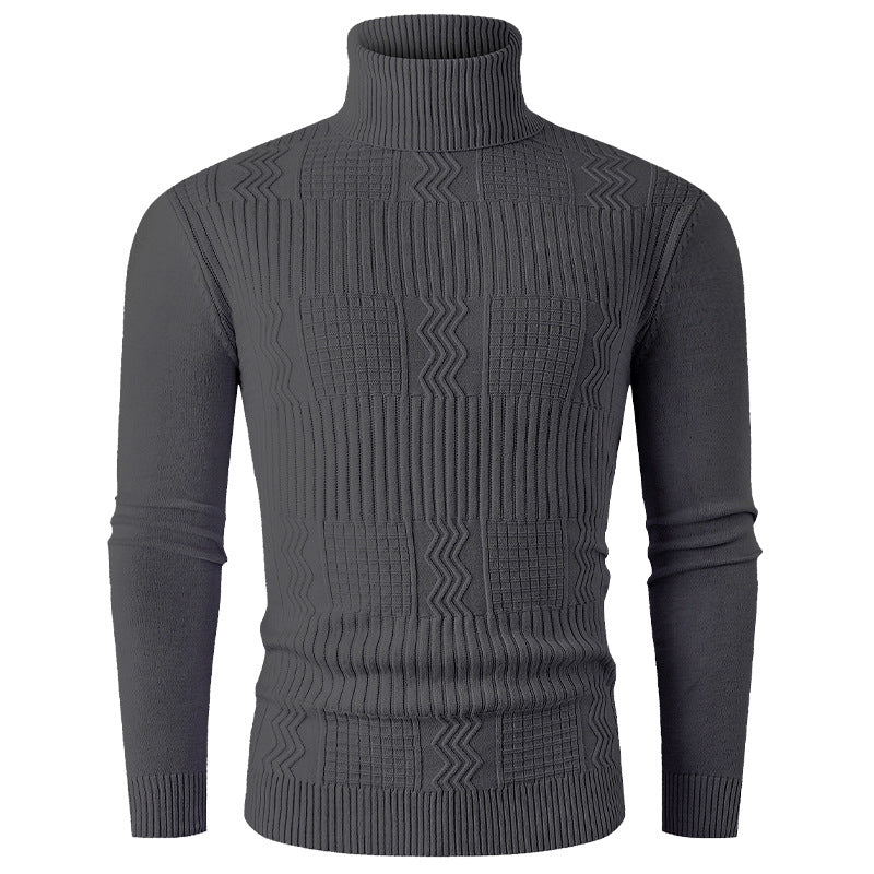 Herren Rollkragenpullover Elegant Strukturiert Modern